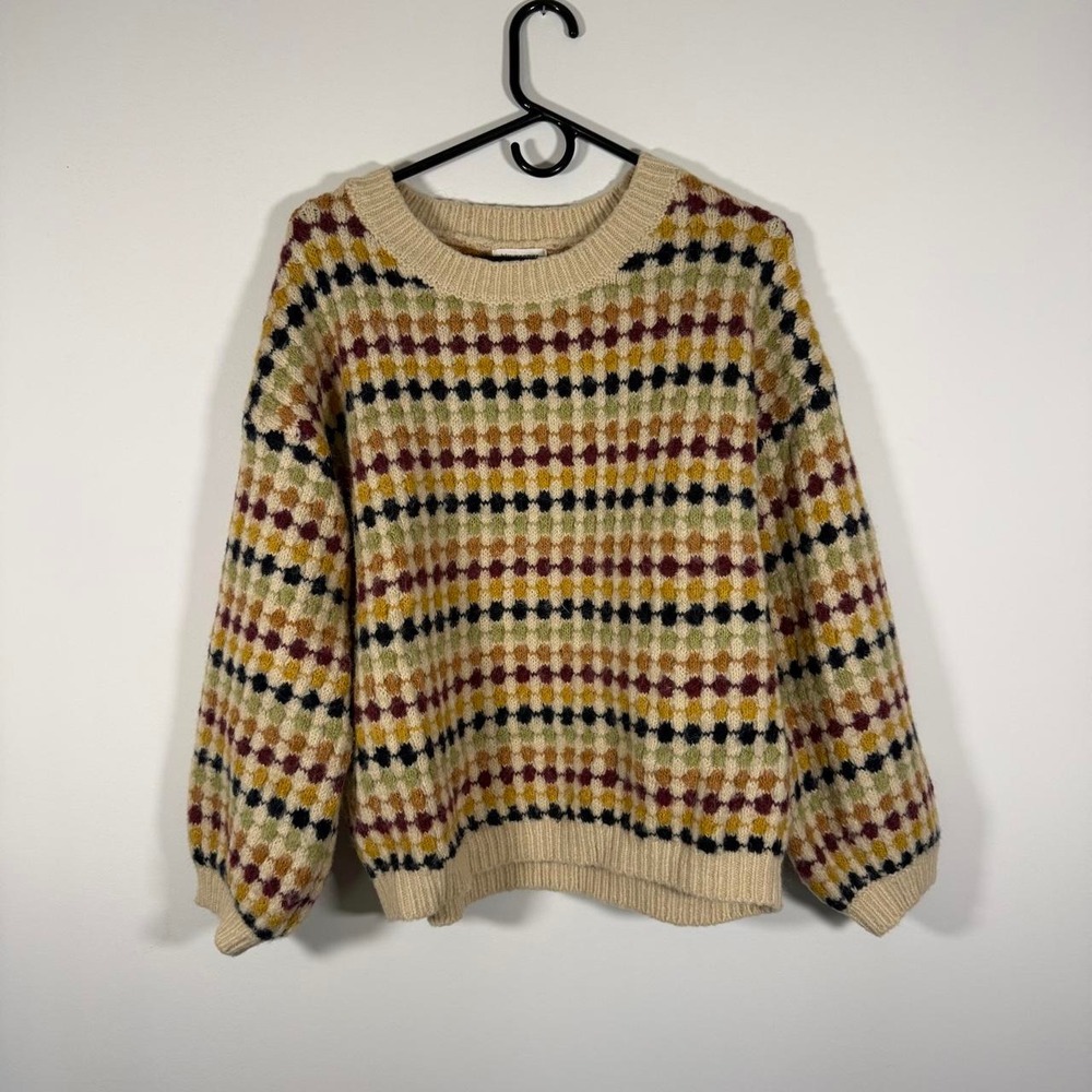 multicolored knit sweater